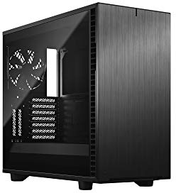 Fractal Design Define 7 Black TG Dark Modulares Silent E-ATX Mid Tower PC-Gehäuse aus Aluminium/Stahl mit seitlichem Fenster aus dunkel getöntem Tempered Glass, schwarz