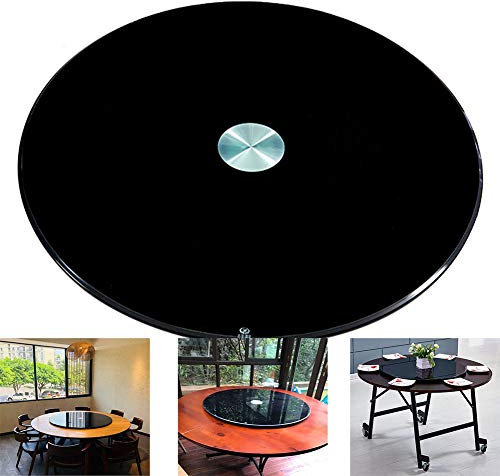 LZSPN Piatti Girevoli Rotazione Lazy Susan 80CM / 90CM / 100CM / 110CM / 120CM Piatto Girevole in Vetro temperato Nero Bella Vintage