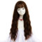 Mildiso Perücke Braun Damen Lang Locken Perücken mit Pony und Perückennetz für Frauen Mädchen Super Natürlich Volle Synthetik Kunsthaar Wig Kinder 001K