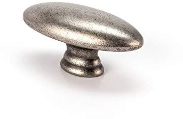 Handle & Home Antique Pewter 45mm Oval Knob for Kitchen Cabinets | Bedroom | Bathroom | Furniture