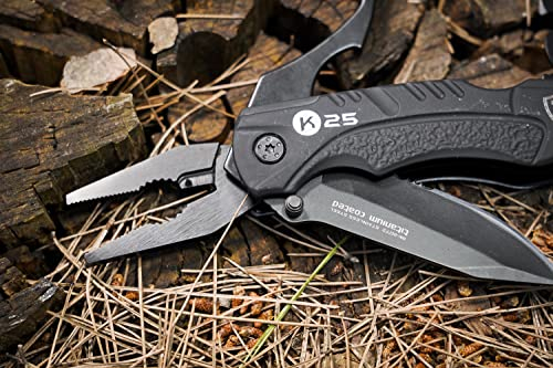 TS Tactical Store Navaja K25 MULTIUSOS 17 usos Navaja táctica multiusos Cuchillo plegable de bolsillo | Hoja Acero inoxidable: 8 cm | Cuchillo de Supervivencia, Senderismo, Camping, Outdoor 11072