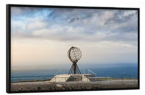 artboxONE Poster mit schwarzem Rahmen 30x20 cm Natur Nordkap - Bild nordkap globus Natur