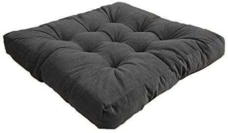 qing yun Stuhlkissen, 55 x 55 cm, 8-10 cm dick, weiches Cord-Sitzkissen für Innen und Außen, Dunkelgrau-a