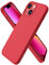 ORNARTO Compatible with iPhone 13 Mini Case, Slim Liquid Silicone 3 Layers Full Covered Soft Gel Rubber with Microfiber Case Cover 5.4 inch-Red