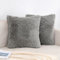 EMEMA Kissenbezüge Künstlich Pelz Kuschelkissen Fellkissen Sofakissen Dekorative Dekokissen Flauschig Kissenbezug Plüschkissen Kuschelig Couchkissen Kissen für Sofa 2er Set 45x45 cm Grau