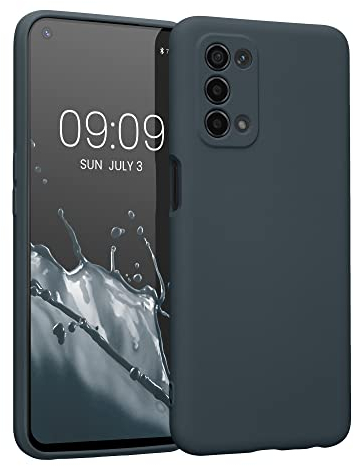 kwmobile Slim Case kompatibel mit Oppo A74 (5G) / A54 (5G) Hülle - Handyhülle aus Silikon in Dunkler Schiefer