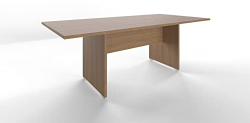 FBasic Table de réunion rectangulaire en bois - Noyer - 210x100x73,6 cm