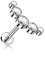 Treuheld® Labret Piercing mit runden Kristallen | Größe: 1.2mm x 6mm | Farbe: silber - Kristalle: regenbogen