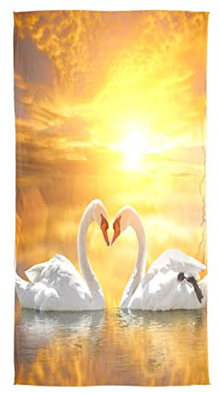 YOUJUNER Damen Seidentücher Liebe zum weißen Schwan Seide Schal Halstuch Lang Halstuch Halstücher Seidenschal