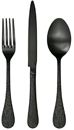 24 pcs cutlery set BETTY (Black mat)