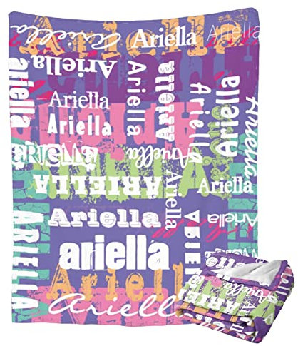 Mraxovid Personalisierte Decke mit Namen für Baby Erwachsene Personalisierte Namen Überwurf Decke Personalisierte Geschenke Namensdecke für Weihnachten Geburtstag Valentinstag
