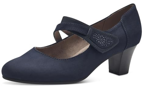 Jana Damen Pumps mit Riemen Mary Jane Vegan, Blau (Navy), 39 EU