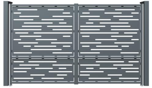 Aluminium Flügeltor Modell 401 schwarz 293x180 cm (B x H) inkl. Zubehörset Autotor TODOME
