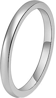 Ayoiow Ringe Wolframcarbid 2MM Silber Ehering Damen Set Einfach