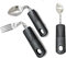 Extra Wide Handles Bendable Easy Grip Cutlery Set for Adult, Chunky Handles, Disability Ideal Dining aid for Elderly Disabled Arthritis Parkinson's Disease Tremors Sufferers (3PCS Black)