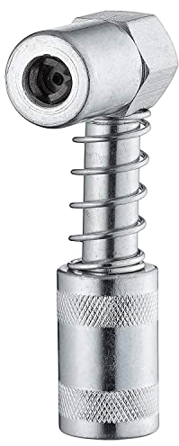 WAGLOS Fettpresse Mundstück, Schmierkupplung Schmierwerkzeug, 90 Grad, Mundstück Kupplung Für Schmiernippel, Schmierpresse Anschluss Nippel Adapter Zubehör Tool,Silber