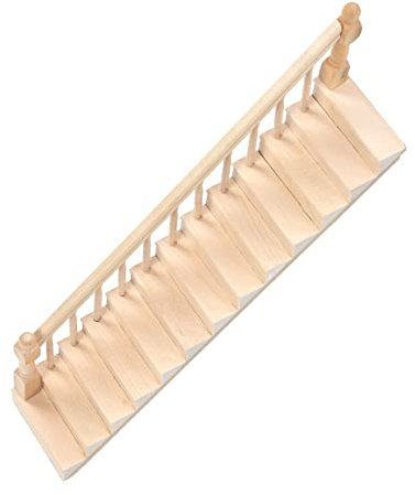 Ghzste Puppenhaus-Treppe, DIY Niedliche Miniatur-Treppe Im Maßstab 1:12 Zum Basteln (Linke Armlehne)