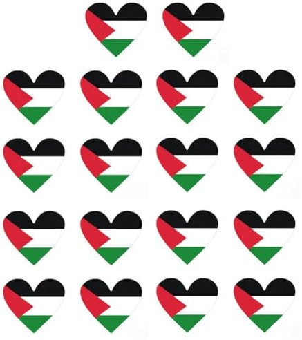 18 Stück Palästina-Flaggen-Aufkleber, I Stand mit Palästina-Aufkleber, gratis Palästina-Aufkleber, Herat-Palästina-Flagge, Fahrradaufkleber, Autoaufkleber für Fenster, Laptop