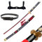 Hashiman – Katana One Piece – Manga Schwert + Schwerthalter Holz + Gürtel – Samurai Catana Cosplay Anime - Holzschwert Kinder Erwachsene – Ninja Deko Kostüm Säbels (Roronoa Zoro Enma Schwarz)