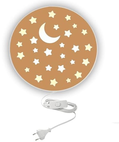 Niermann Standby Wandleuchte Peach Fuzz mit Sternen, 1 x E14, max. 10 Watt, Made in Germany, Kinderleuchte, Kinderlampe