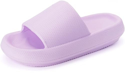 Misolin Ciabatte Donna Estive Nuvola Pantofole Uomo Doccia Sandali Comode Piscina Spiaggia Antisudore Slide Antiscivolo Scarpe da casa Interni ed Esterni,Viola Chiaro 39/40 EU