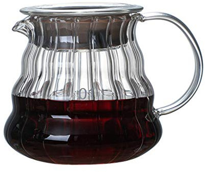 XANHOY Versez le goutteur à café en verre borosilicate résistant à la chaleur avec couvercle - Percolateur à café électrique de camping - Cafetière turque