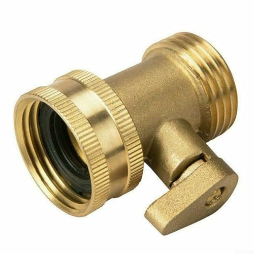 Heavy Duty Brass Garden Hose Shutoff Valve, Leak Proof, Easy Flow Control