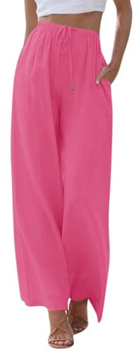 Générique Pantalon Sudation Femme Pantalon Femme Été Leger Pantalon Fluide Femme Été Chic Tenue Ete Femme Pantalon Femme Été Leger Pantalons De Randonnée Femme Pantalon Toile Femme Rose XL