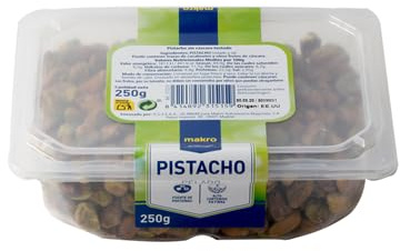 Variedad de Pistachos: Mondados, en Polvo, Pelados Tostados y con Cáscara Tostados - y Sabor Excepcional (CUBO, Pistacho Pelado Tostado 250g)