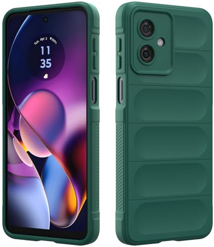 Custodia Compatibile con Motorola Moto G54 5G, Silicone Custodia per Tutto il Corpo, Copertura Antiurto con Fotocamera Protettivo, Cover Morbida al Tatto - Verde Scuro
