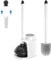 NEWE Toilet Plunger and Brush with Holder Set Heavy Duty, Bathroom Bowl Scrubber Cleaning Kit with Hidden Tweezers for Bathtub Sink Wash Basin