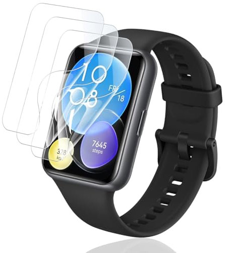 Yonntmmi Schutzfolie für HUAWEI WATCH FIT 2,3 Stück für Panzer Schutz Glas [Flexible TPU] Volle Abdeckung,Blasenfrei,Anti-Kratzer/HD TPU für Panzerglas für HUAWEI WATCH FIT 2 Displayschutz