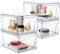 Greentainer Kosmetik-Organizer-Schubladen,Stapelbare Acryl-Make-up-Organizer, Schreibtisch-Schubladen-Aufbewahrungsbox für Waschtisch, Badezimmer, Schlafzimmer,4 pcs Clear Schminktisch Organizer