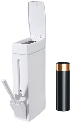 Poubelle de salle de bain étroite avec brosse de toilette de type presse - Poubelle de cuisine