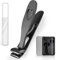 NEUTYPECHIC Coupe Ongle Professionnel pour Personnes Âgées, Ongles Épais, Grand Coupe Ongle Pied avec Large Ouverture, Coupe Ongles Acier Inoxydable avec Attrape-ongles pour Hommes et Femmes, Noir