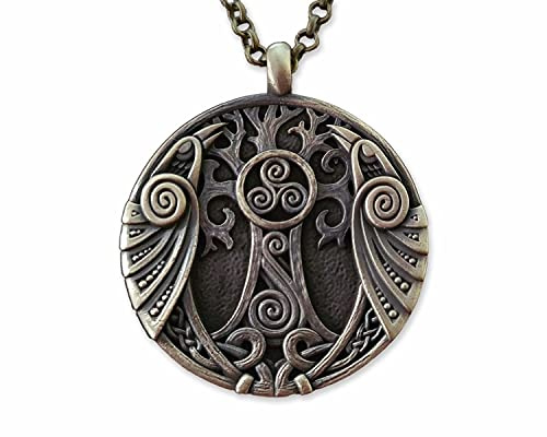 Baldur Jewelry Weißer Baum von Gondor Wikinger Yggdrasil Baum des Lebens Anhänger Halskette Amulett – Wikingerschmuck für Frauen und Männer – Messing Baum des Lebens Halskette – Wikinger Geschenke