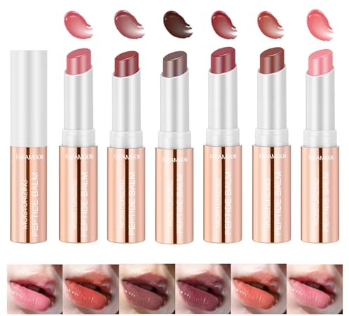 6 balsamo per labbra colorato, rossetto nutriente, balsamo per labbra colorato, consistenza cremosa, labbra idratanti, lunga durata, altamente pigmentato, trucco per labbra