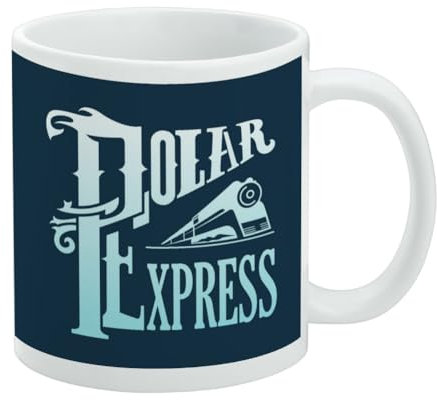 Polar Express Stacked Ceramic Coffee Mug, Novelty Gift Mugs for Coffee, Tea and Hot Drinks, 11oz, White