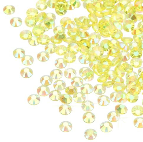 sourcing map 6000 Pcs Transparent Lemon Yellow Resin Flatback Rhinestone SS16 4mm Resin Non Hotfix Rhinestones for Crafts DIY Design, Tumblers, Clothes, Makeup, Nail Art