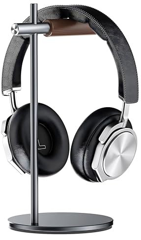 Kopfhörer Ständer für alle Kopfhörergrößen,Headset Halterung aus Hochwertigem Eiche und Aluminium,Gaming-Headset-Station Kompatibel mit Sennheiser/Bose/Beats/Razer/AKG/Airpod Max/Sony PS5 usw (Grau)