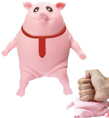 Generico Rosa Piggy Antistress, Morbido Squeeze Giocattolo da Spremere, Cute Squishy, Antistress da Impastare, Morbidi, Figura di Maiale Rosa, Squeezy Toy
