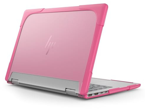 Heavy Duty Case for 14 HP Envy X360 2-in-1 2K Touch-Screen Laptop 2024 Release Shockproof Hard Shell Matte Translucent Anti-Fingerprint Protective Cover with TPU-Covered Edge (Pink)