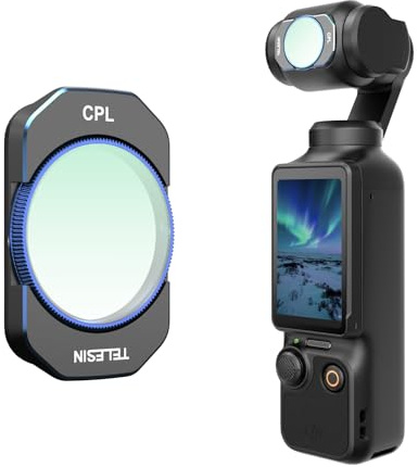 TELESIN Magnetischer CPL Filter kompatibel mit DJI Osmo Pocket 3 Zubehör, mehrfach beschichtetes optisches Glas Neutraldichte-Polarisationsfilter, HD-Ultraleicht-Objektivfilter, Action-Kamera-Zubehör