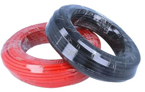 AIRUIXI 6 mm² Solar Cable 100M 50M 25M 20M Black and Red Extension Wire 10AWG TUV Solar Panel Cable DIY for Photovoltaic System(20M Red)