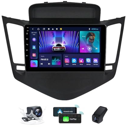 ZZPHKK Android 14 Autoradio Bluetooth GPS Navi für Chevrolet Cruze J300 2008-2014 9,5 Zoll 2K QLED Touchscreen CarPlay Android Auto DAB+ Radio DSP A2DP 4G 5G WiFi USB OBD2 Lenkradsteuerung(M150CP)