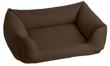 HUNTER Orthopädisches/Ergonomisches Hundesofa LIVO, Farbe: braun, für Hunde mit Gelenk- und Rückenproblemen, mit Memoryschaum-Flocken, weich, elegant, Rutschhemmend, Made in Europe, Größe: L