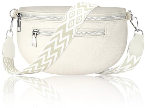XRXYMQ Sac Bandoulière Banane Femme en Cuir Vegan Sacoche Femme Élégante et Tendance Sac Banane Femm Léger avec Large Sangle Réglable Sacoche Femm Cuir avec Compartiments