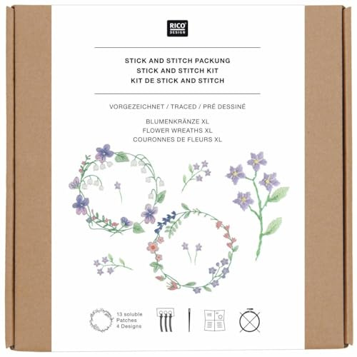 Rico Design Stick & Stitch Packung 10cm Stick-Set für kreative Ideen