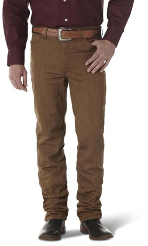 Wrangler Jeans da Uomo da Cowboy Slim Fit Ajuste Delgado De Corte Vaqueroر, Whisky Nero., 32W x 34L