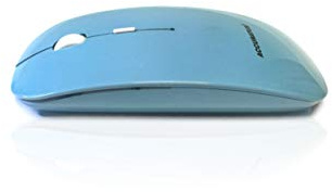 Accuratus Image RF Light Blue - Wireless 2.4GHz RF Full Size Computer Mouse with Glossy Finish